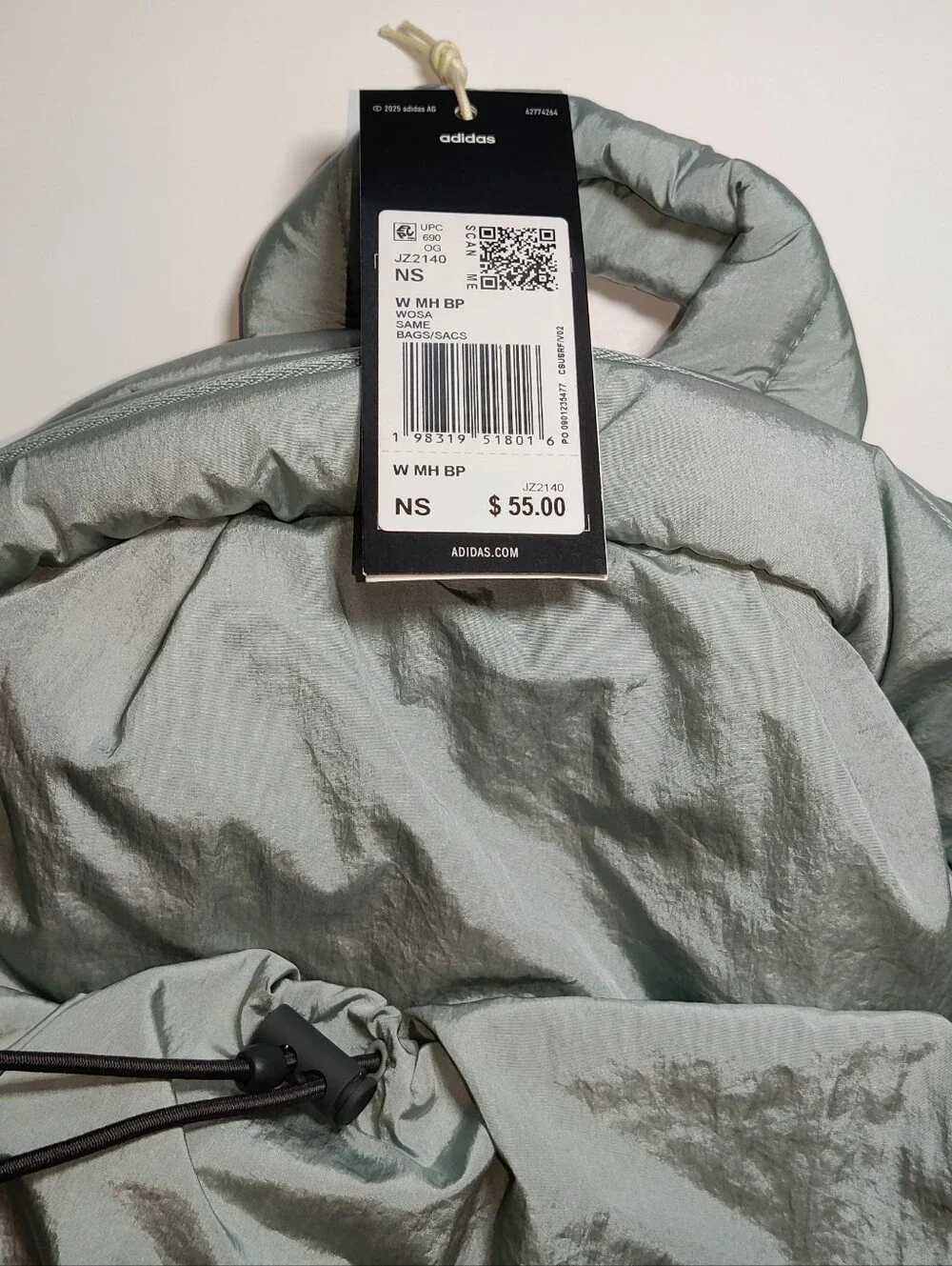 Adidas Girls / Womens Wonder Sage Green Must Haves Backpack (JZ2140) - NWT